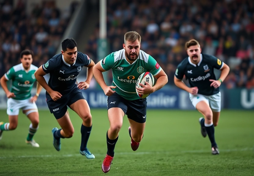 Representação visual de Leinster brilha com vitória convincente sobre Sharks na URC: 31-5 e cinco tries!