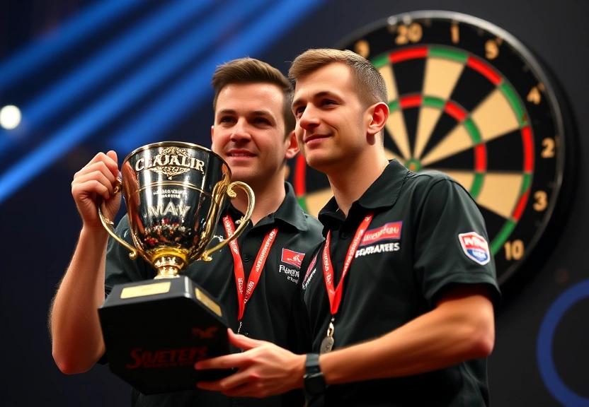 Representação visual de Resultados do World Grand Slam Darts 2025: Luke Littler destrói Luke Humphries para conquistar o título