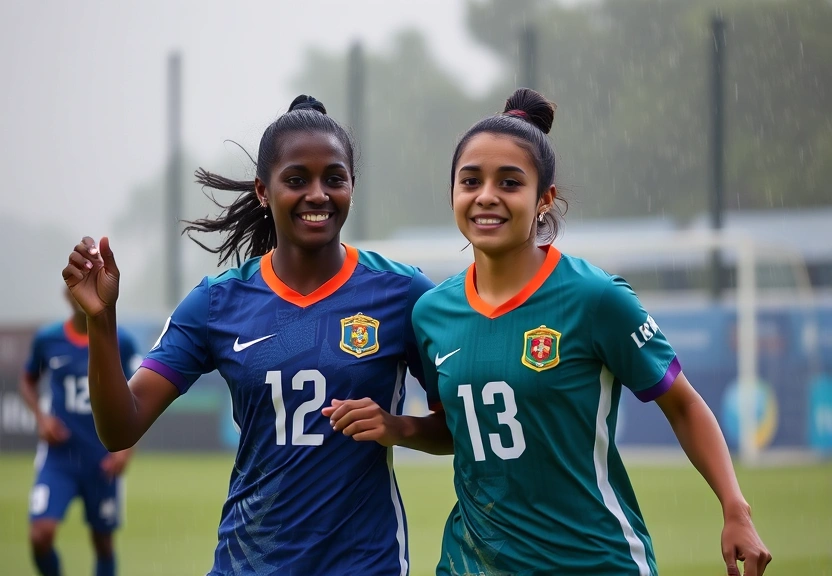 Representação visual de Copa do Mundo de Críquete Feminino 2025: África do Sul derrota o Sri Lanka em jogo encurtado pela chuva