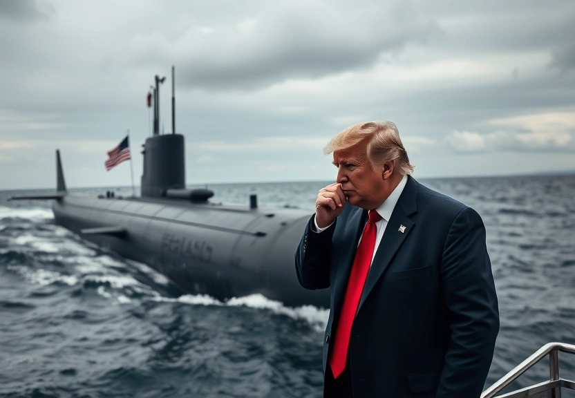 Representação visual de Trump diz que os EUA atingiram um submarino transportando drogas vindo da Venezuela.