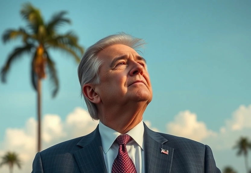 Representação visual de Um olhar sobre os laços na Flórida do Sul do ex-representante George Santos, cuja sentença foi comutada por Trump.